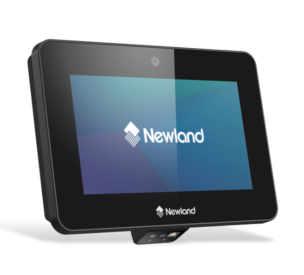 Newland NQuire 500 Skate II Micro Kiosk with 5" Touch Screen, 2D CMOS Mega Pixel imager with Laser Aimer (CM6x, Landscape), 8MP front camera, BT, 4G, GPS, WiFi and POE. Incl. wall mount bracket and multiplug adapter. OS: Android 13 GMS.